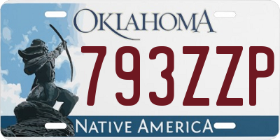 OK license plate 793ZZP