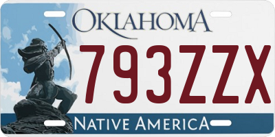 OK license plate 793ZZX