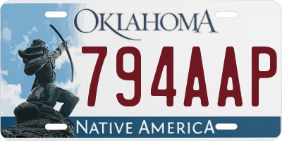 OK license plate 794AAP