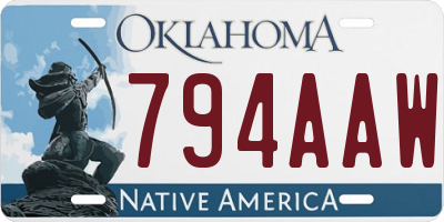 OK license plate 794AAW
