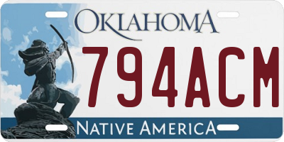 OK license plate 794ACM