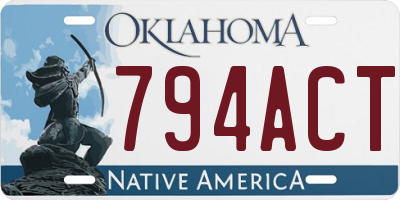 OK license plate 794ACT