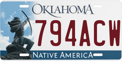 OK license plate 794ACW