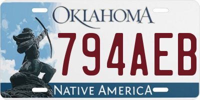 OK license plate 794AEB