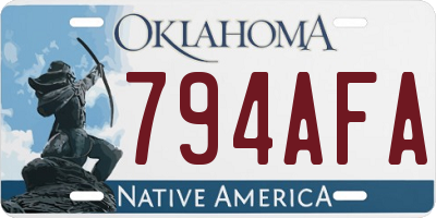 OK license plate 794AFA