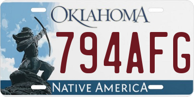 OK license plate 794AFG