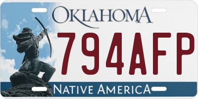 OK license plate 794AFP