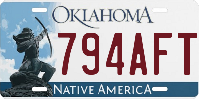OK license plate 794AFT