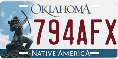 OK license plate 794AFX