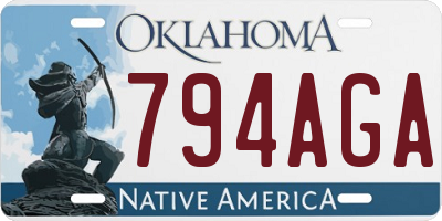 OK license plate 794AGA