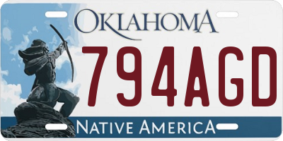 OK license plate 794AGD