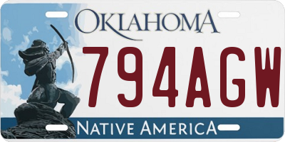 OK license plate 794AGW