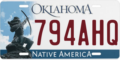 OK license plate 794AHQ