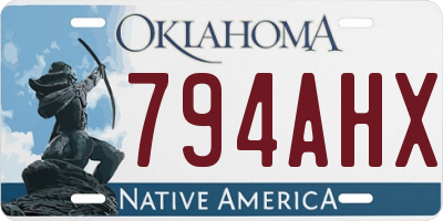 OK license plate 794AHX