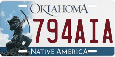 OK license plate 794AIA