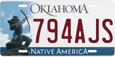 OK license plate 794AJS
