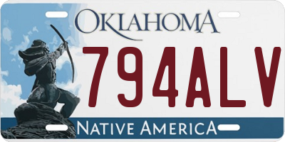 OK license plate 794ALV