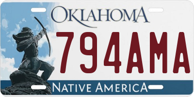 OK license plate 794AMA