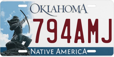OK license plate 794AMJ