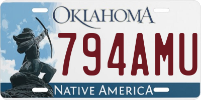 OK license plate 794AMU