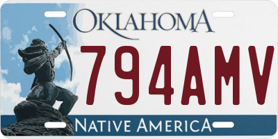 OK license plate 794AMV