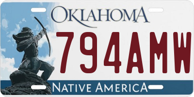 OK license plate 794AMW