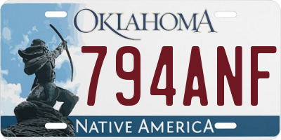 OK license plate 794ANF