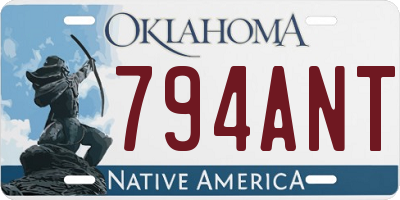OK license plate 794ANT