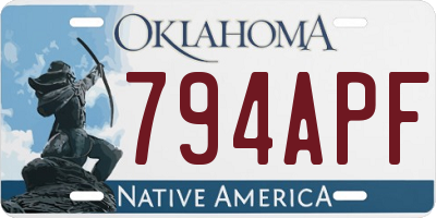 OK license plate 794APF