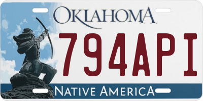 OK license plate 794API