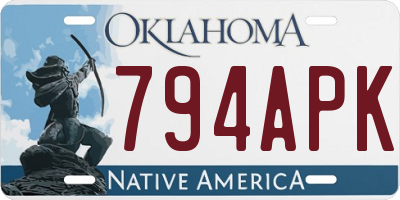 OK license plate 794APK