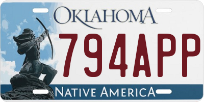 OK license plate 794APP