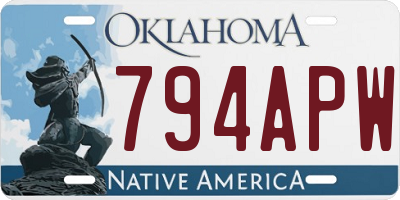 OK license plate 794APW