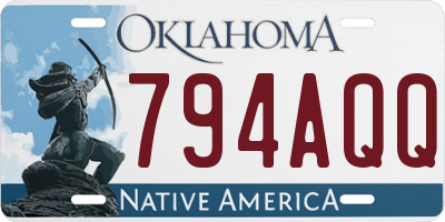 OK license plate 794AQQ