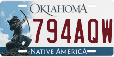 OK license plate 794AQW