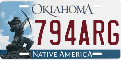 OK license plate 794ARG