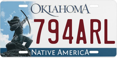 OK license plate 794ARL