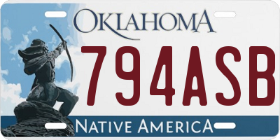 OK license plate 794ASB