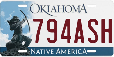 OK license plate 794ASH