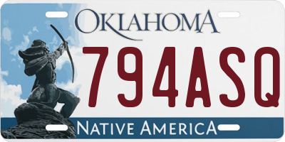 OK license plate 794ASQ