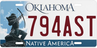OK license plate 794AST