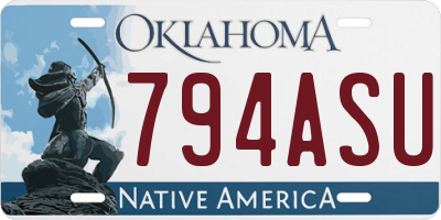 OK license plate 794ASU