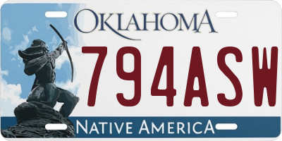 OK license plate 794ASW