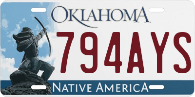 OK license plate 794AYS
