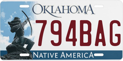 OK license plate 794BAG