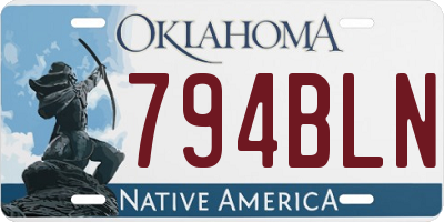 OK license plate 794BLN