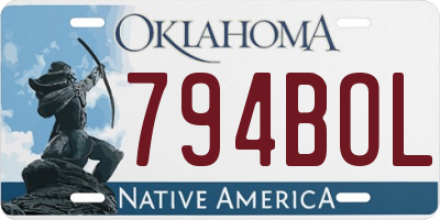 OK license plate 794BOL