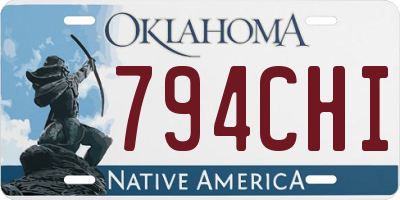 OK license plate 794CHI