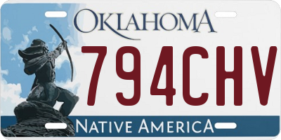OK license plate 794CHV