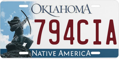 OK license plate 794CIA